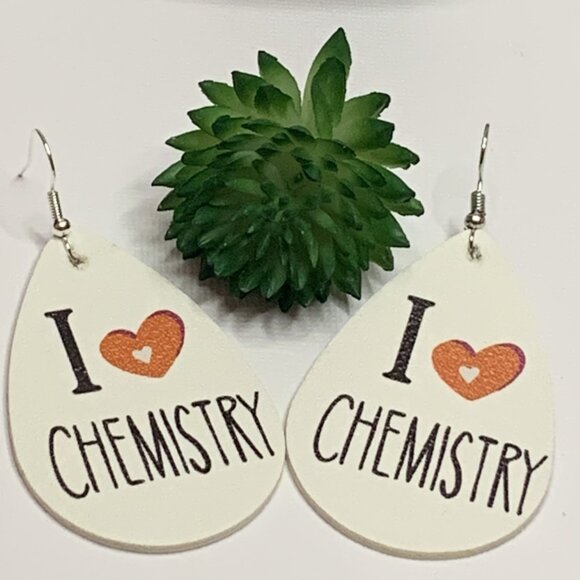 Chemistry Earring, Valentine Earring, Heart Earring, Teacher Earring, Science - Picture 1 of 5